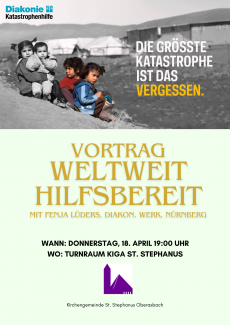 Vortrag Weltweit hilfsbereit Plakat