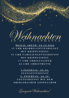Übersicht über die Weihnachtsgottesdienste in St Stephanus