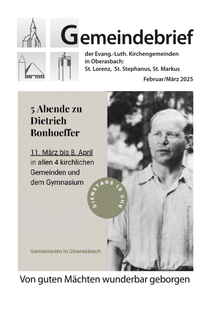 Titelbild des Gemeindebriefs Februar-März 25
