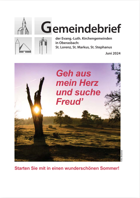 Gemeindebrief Oberasbach Juni 2024 Titel