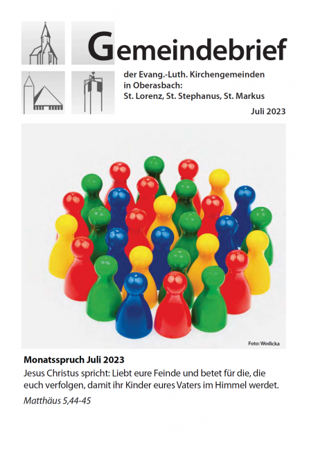 Titelbild Gemeindebrief Oberasbach Juli 2023